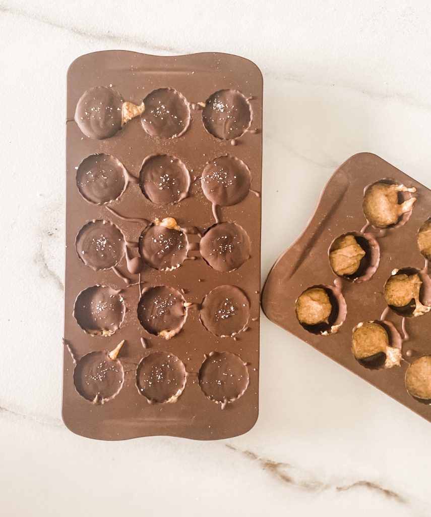 silicone molds with almond butter cups