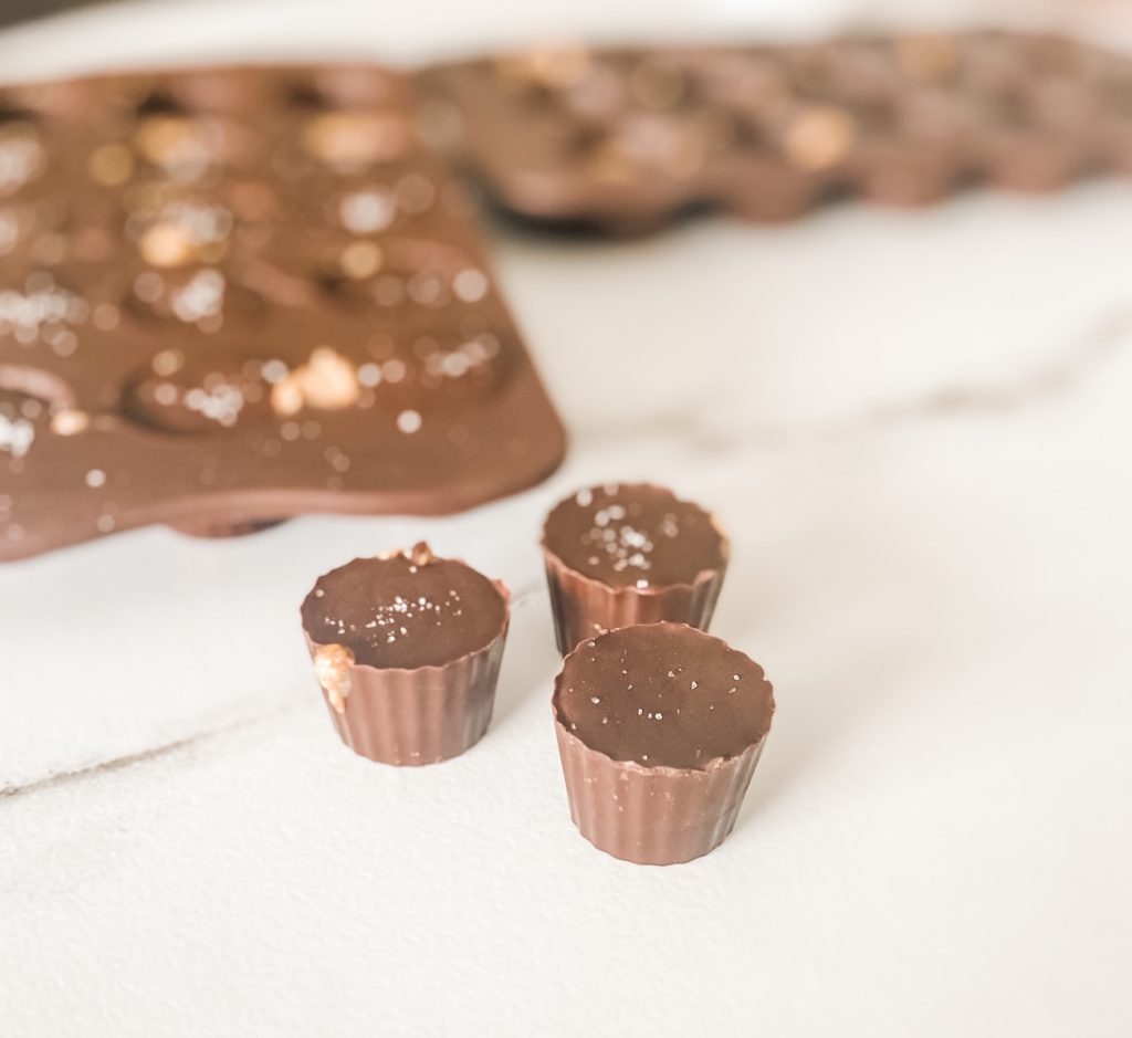 mini dark chocolate almond butter cups