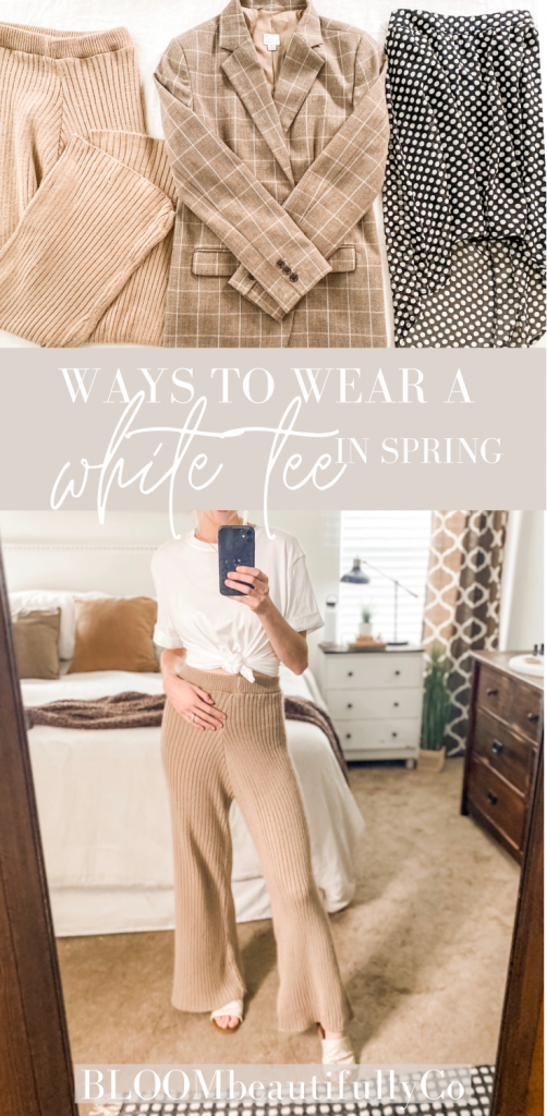 ways to wear a white tee in spring pin for Pinterest bloombeautifullyco
