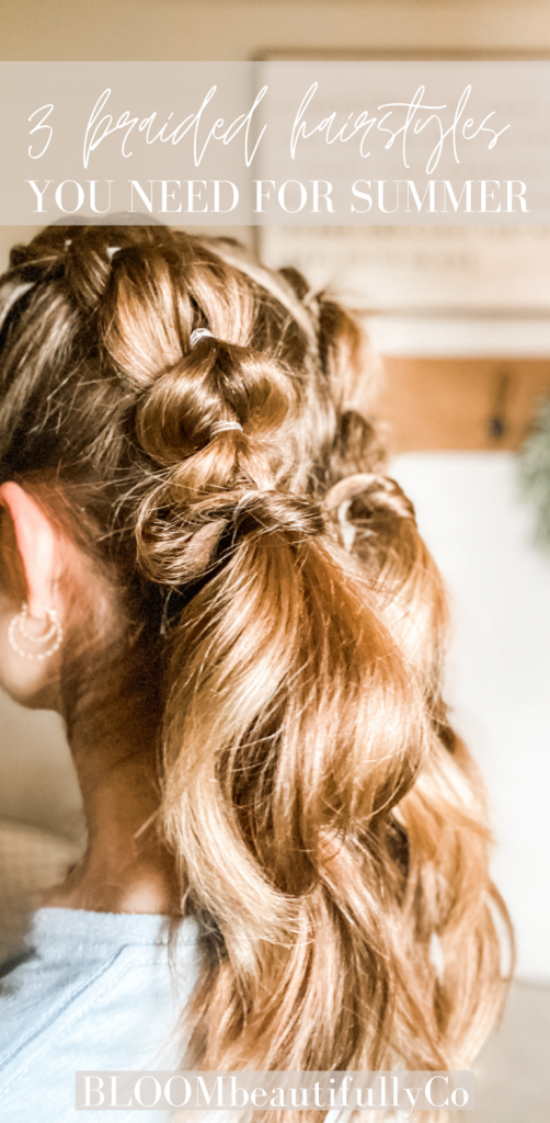 bubble braid hairstyle pigtails side back view from bloombeautifullyco
